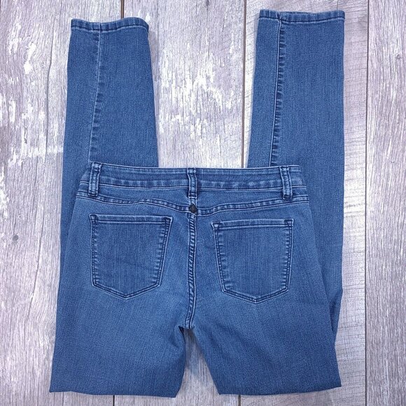 Prana Breathe Womens Kara Jeans Size 2 Blue Wash Low Rise Narrow Straight Pants - Picture 3 of 9